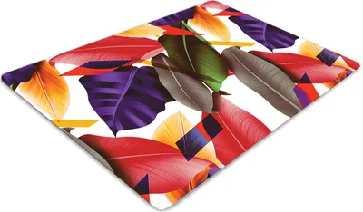 Obrázek produktu pro Podložka pod kancelářskou židli 120 cm x 90 cm Podložka pod kancelářskou židli - barevné listy