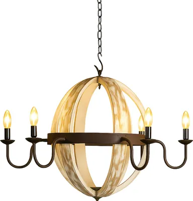 Image de Lustre Abdahl Blanc 80cm | Oriental Lampe en bois Vintage
