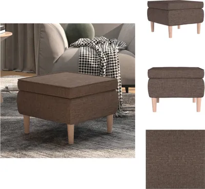 Imagen del producto de vidaXL Taburete con patas de madera en color taupe, tapizado en tela - Taburetes plegables y taburetes