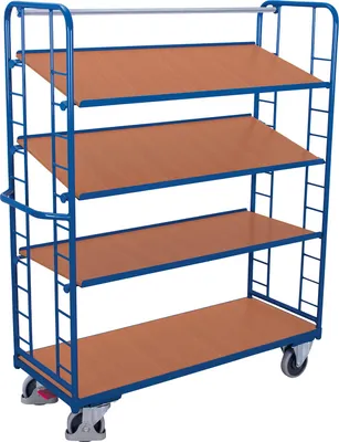 Produktbild von Etagenwagen mit 4 Böden 250 kg Traglast Typ M + EasySTOP