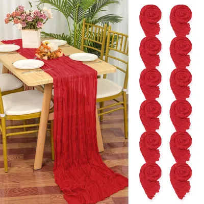 Image de 12 nappes en mousseline de coton pour mariage et événements