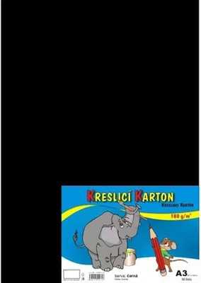 Obrázok produktu pre Karton kreslící A3, 180 g, černý, 50 ks