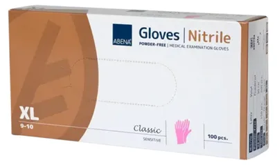 Image de Gants en nitrile Abena sans poudre rose XL – 100 pièces