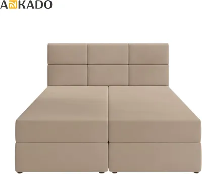 Produktbild von Boxspringbett - 180x200 - Beige - mit Bettkästen - mit Matratze H3 und Topper - Komplett-Set - Polsterbett - Automatisches Ausklappen