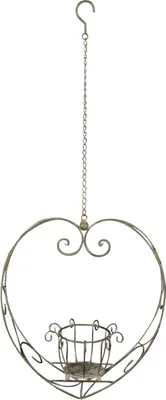 Produktbild von Garten Hängedekoration Herzform Grau Metall witterungsbeständig 32x19x36 cm