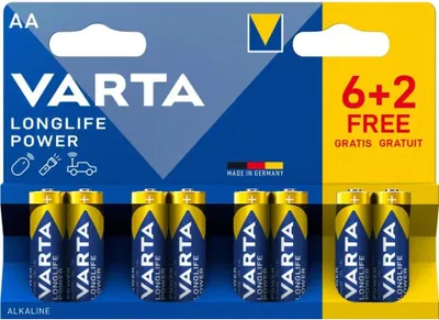 Produktbild von Varta -4906SO, Einwegbatterie, AA, Alkali, 1,5 V, 8 Stück(e), 1,4 cm