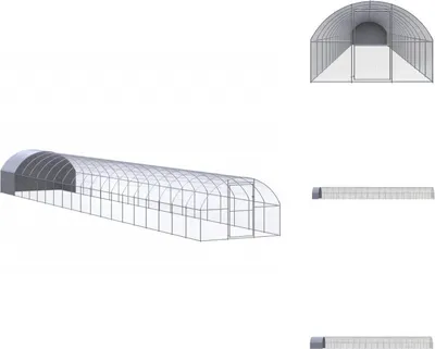 Image de vidaXL Poulailler d'extérieur 3x20x2 m Acier galvanisé - Habitats & Enclos pour petits animaux