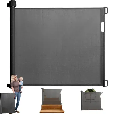 Image de Barrières de sécurité flexibles - Clôtures de sécurité et barrières extensibles - Réglables de 0 à 180 cm - Pour enfants et animaux de compagnie - En plastique
