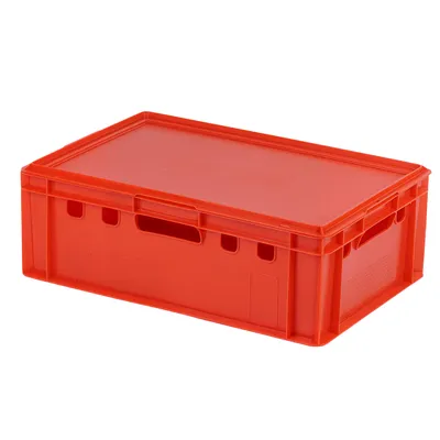 Produktbild von E2 Kisten mit rotem Deckel 600 x 400 x 200 mm Farbe: rot