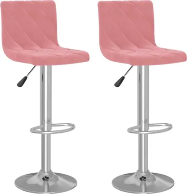 Image de vidaXL Tabouret de bar 2 pcs velours rose