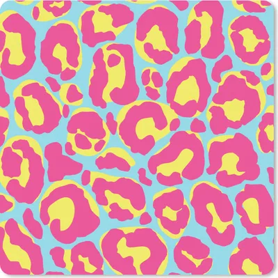 Produktbild von MuchoWow® Mauspad Mousepad Pantherdruck - Rosa - Gelb - Muster 30x30 cm - Mousepads - Maus Mat - Pad - Mausunterlage - Gaming