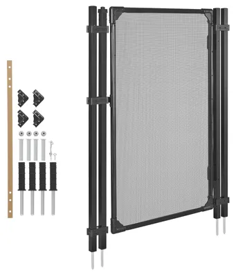 Obrázok produktu pre Brána k bazénovému oploteniu SucceBuy 1,2 x 0,75 m, brána k ochrannému oploteniu a detskej poistke, sada bezpečnostnej brány s automatickou funkciou zatvárania a zamykania, tkanina Teslin-PVC s gramážou 352 g/m², vhodná pre bazény, čierna
