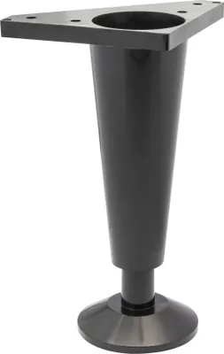 Produktbild von WAGNER Möbelbein SCHWARZ - Ø 60 x 150 mm, Verstellfuß, QuickClick® Gleiter Ø 25 mm & Anschraubplatte, Kunststoff - 12023101