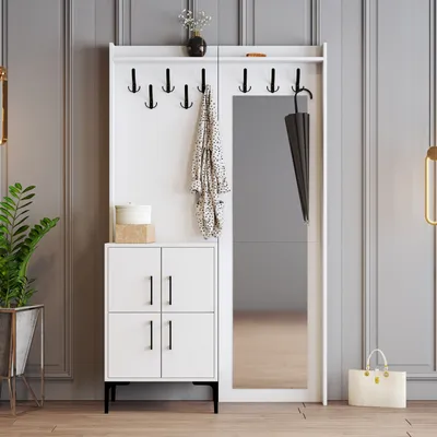 Produktbild von Skye Decor, Berlin BC - White, Hallenstand, Weiß, 100 % MELAMINBESCHICHTETE SPANPLATTEN, 120 x 35 x 200 cm