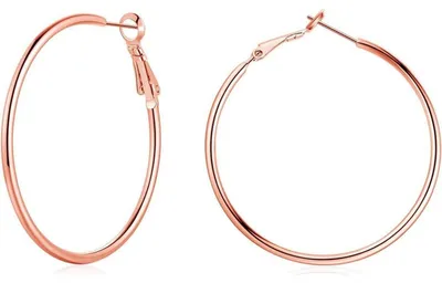 Produktbild von Creolen 925 Sterling Silber 50mm Damen Rosegold/Gold/Silber Klapp-Creolen Rund