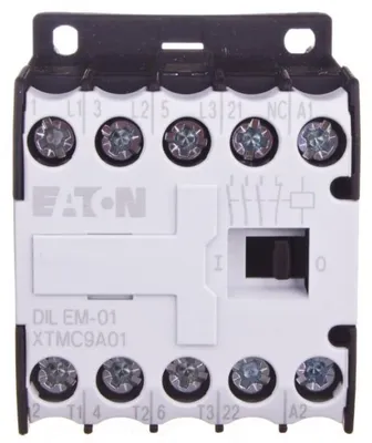 Obrázek produktu pro Výkonový stykač Eaton, 400 V 50 Hz, 440 V 60 Hz, 3pólový, 380 V 400 V, 4 kW, konfigurace kontaktů NC = NC kontakt = 1 NC, šroubové svorky, ovládání AC 051797