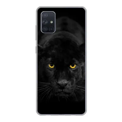 Produktbild von MuchoWow® Handyhülle Schutzhülle Hülle für Samsung Galaxy A71 Leopard - Augen - Schwarz Silikon Softcase Handy Hülle - Kartenbesitzer