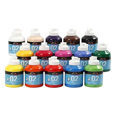 Produktbild von Acrylfarbe Matt 15 Stück 500 Ml Mehrfarbig