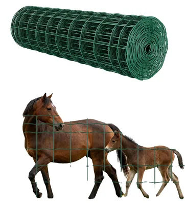 Produktbild von VEVOR Drahtgewebe, 1220 x 30480 mm verzinkter Drahtgitterrolle, 19 Gauge Hühnerdrahtzaunrolle, Vinylbeschichtetes Metallgitter für Hühnerstallbarrieren, Kaninchen- und Schlangenhecken, Geflügelgehege, 1 x 20 m