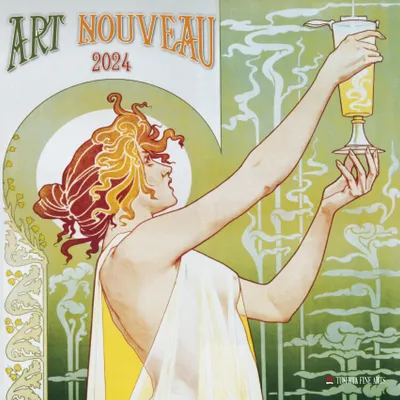 Produktbild von Wandkalender 2024 im Art Nouveau Design, Maße 30x30cm (aufgeklappt 30x60cm)