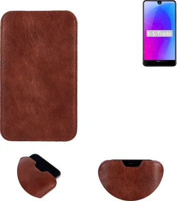 Produktbild von K-S-Trade Schutzhülle Handyhülle kompatibel mit Sharp Aquos S3 mini Handytasche Kunstleder Sleeve in braun