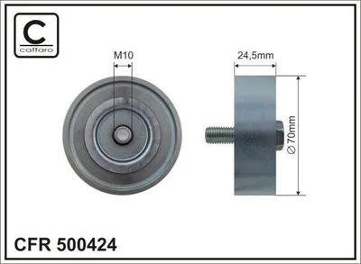 Produktbild von CAFFARO 500424 Umlenkrolle Keilrippenriemen 70mm für MITSUBISHI ASX (GAW) OUTLANDER III (GGW, GFW, ZJ) Outlander II SUV (CWW) Lancer VIII Schrägheck