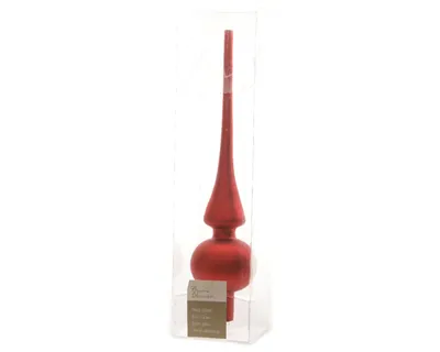 Produktbild von Christbaumspitze Glas 26cm weihnachtsrot matt