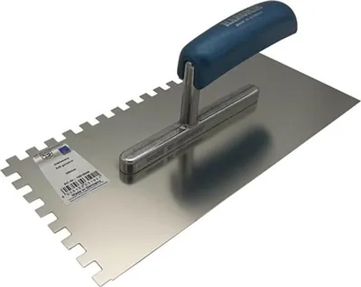 Produktbild von Glttekelle Lnge 280 mm Breite 130 mm Buchenholzgriff Zahnung 10x10 mm rostfreier Edelstahl