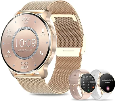 Produktbild von Lefitus Smartwatch Damen mit Bluetooth, 1,32" HD - Fitness, Musik, Herzfrequenz, Schlaftracker, Stoppuhr, für Android iOS