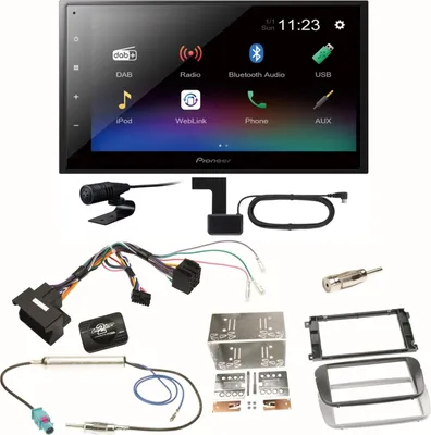 Produktbild von Pioneer DMH-A340DAB DAB+ Bluetooth Einbauset für Ford Focus Mondeo S-Max Galaxy