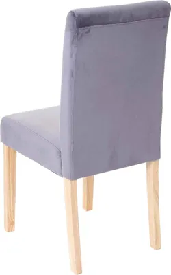 Image de lot de 2 chaises de salle à manger Chaise de cuisine Littau, velours ~ gris, pieds clairs