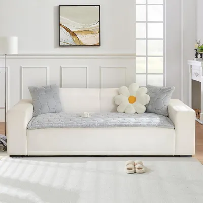 Image de Coussin de canapé matelassé en velours, 90x180 cm, gris