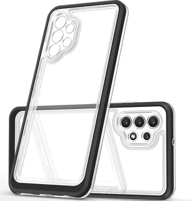 Immagine prodotto di Custodia Trasparente 3In1 Per Samsung Galaxy A72 4G Gel Cover Con Cornice Nera