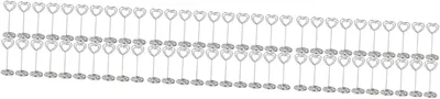 Produktbild von 60 herzförmige Tischkartenhalter aus Stahl für Tischnummern und Karten bei Hochzeiten