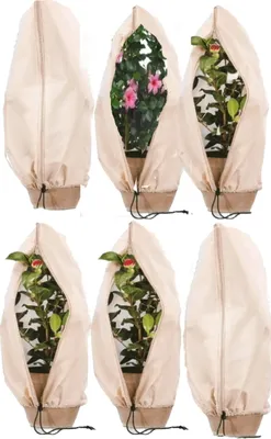 Produktbild von 6x Pflanzenschutz Schutzsack Vlies Frostschutz Winterschutz Abdeckhaube 40x60