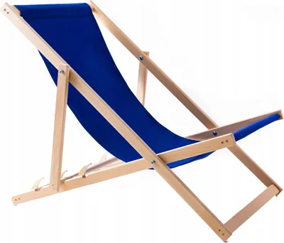 Image de Chaise longue Woodok en bois de hêtre, bleu, idéale pour la plage, le balcon, la terrasse