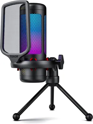 Produktbild von TONOR TC310 USB Mikrofon Kondensatormikrofon mit RGB Beleuchtung fur Streaming Podcast Gaming und Aufnahmen Plug and Play kompatibel mit PC Mac PS4