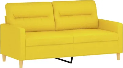 Zdjęcie produktu dla vidaXL sofa 2-osobowa jasnożółta 140 cm tkanina