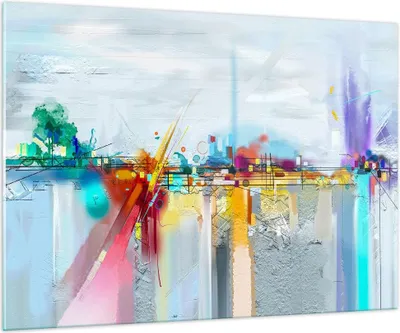 Produktbild von Bilder auf glas - Abstraktion modern - 100x70cm - Glasbilder - Wandbilder - Kunstdruck - zum Aufhängen bereit - Wanddekoration aus Glas - Glas Bilder - Wandbild auf Glas - Einteilig - GAA100x70-4028