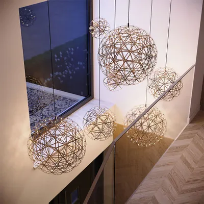 Produktbild von s.luce Atom LED-Hängeleuchte Dimmbar Hängelampe Pendelleuchte Pendellampe Schwarzchrom Ø 70cm Rund