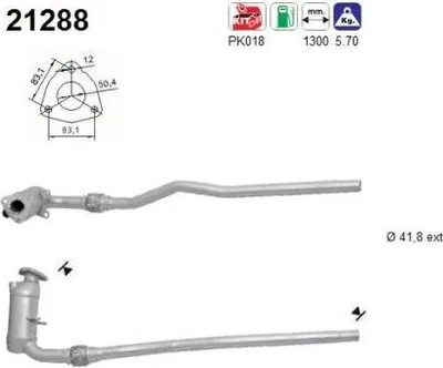 Produktbild von AS Katalysator Kat für OPEL Corsa B Schrägheck (S93) 21288