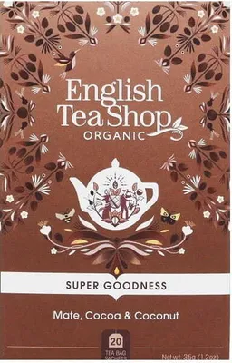 Immagine prodotto di Tè Yerba mate, cacao, zenzero, cocco e liquirizia (20x1,75)35 g English Tea Shop Organic