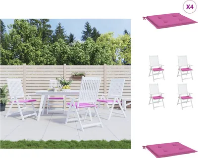 Produktbild von vidaXL Gartenstuhl-Kissen 4 Stk. Rosa 50x50x3 cm Stoff -  Sitzpolster