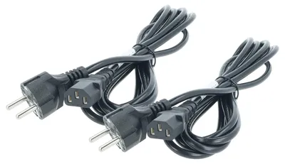 Produktbild von vhbw 2x Netzkabel Schutzkontaktstecker für Kaltgeräte z.B. PC Monitor Computer Drucker - C13 Buchse, 3 m