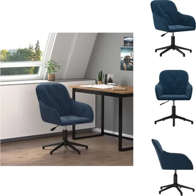 Produktbild von vidaXL Bürostuhl Drehbar Blau Samt -  Bürostühle