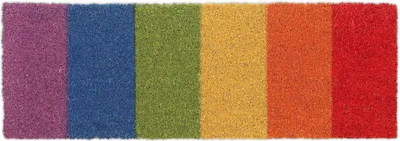 Produktbild von Relaxdays Fußmatte Kokos, Regenbogen, Schuhabtreter 75 x 25 cm, wetterfest & rutschfest, Türvorleger innen & außen, bunt