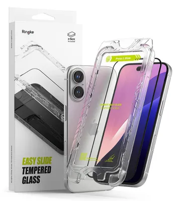 Produktbild von Ringke Easy Slide Tempered Glass Schutzglas (2 Stück) - iPhone 16 Plus / iPhone 15 Plus - Klar