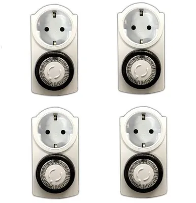 Produktbild von 4er Set Zeitschaltuhr Analog Timer Steckdose mit Kinderschutz 24h Zeitschaltung Zeitschalter Schaltuhr