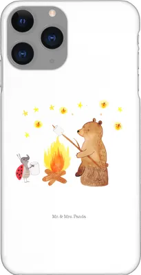 Produktbild von Mr. & Mrs. Panda Iphone 11 Pro Handyhülle Bär & Marienkäfer Lagerfeuer - Weiß - Geschenk, Handy Case, Premium Kunststoff, Teddy