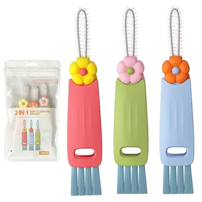 3er-Set Reinigungsbürsten, 3-in-1, für Deckel & Flaschen